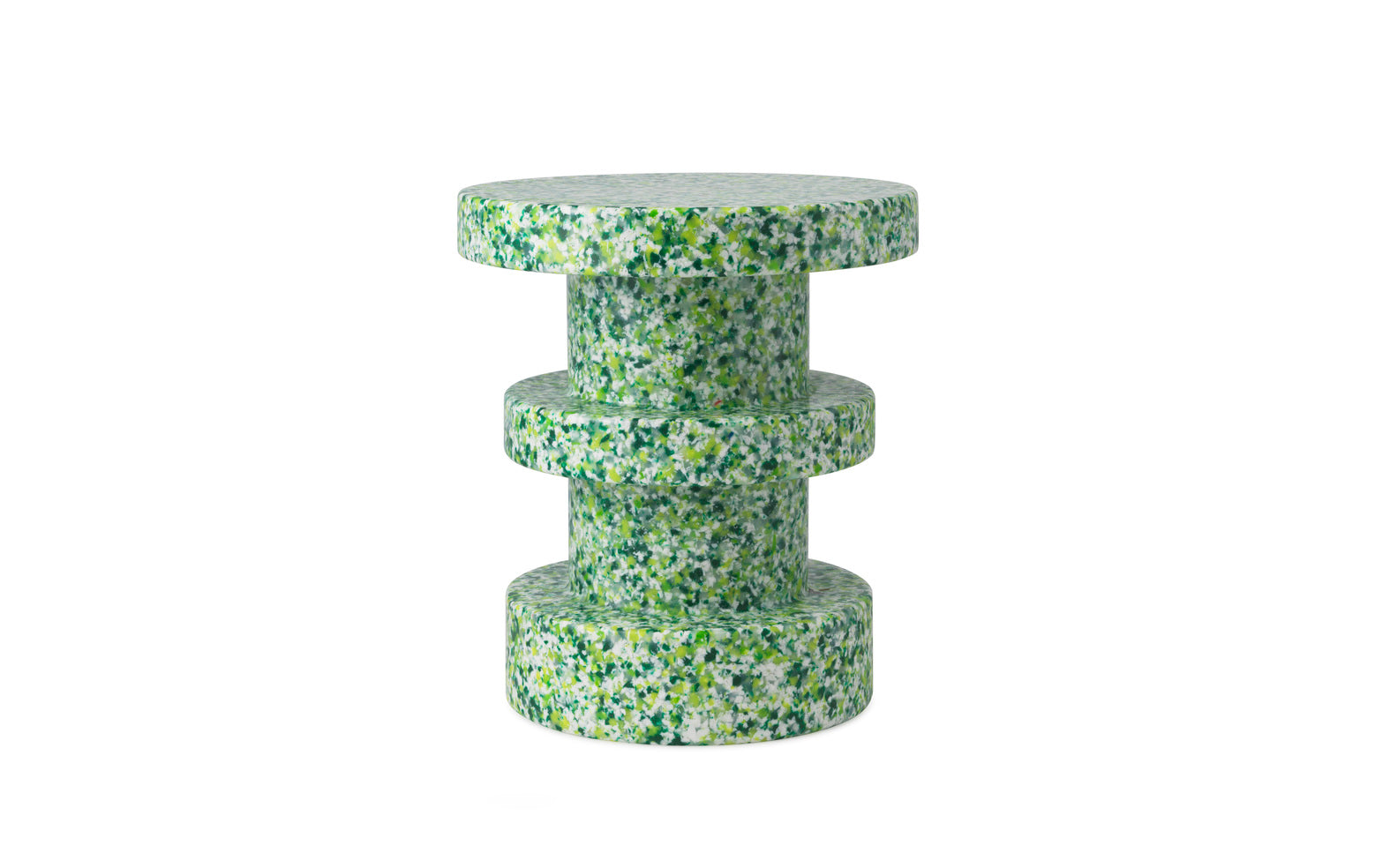 A Bit Stool Stack in Green, made of recycled plastic by Normann Copenhagen.
