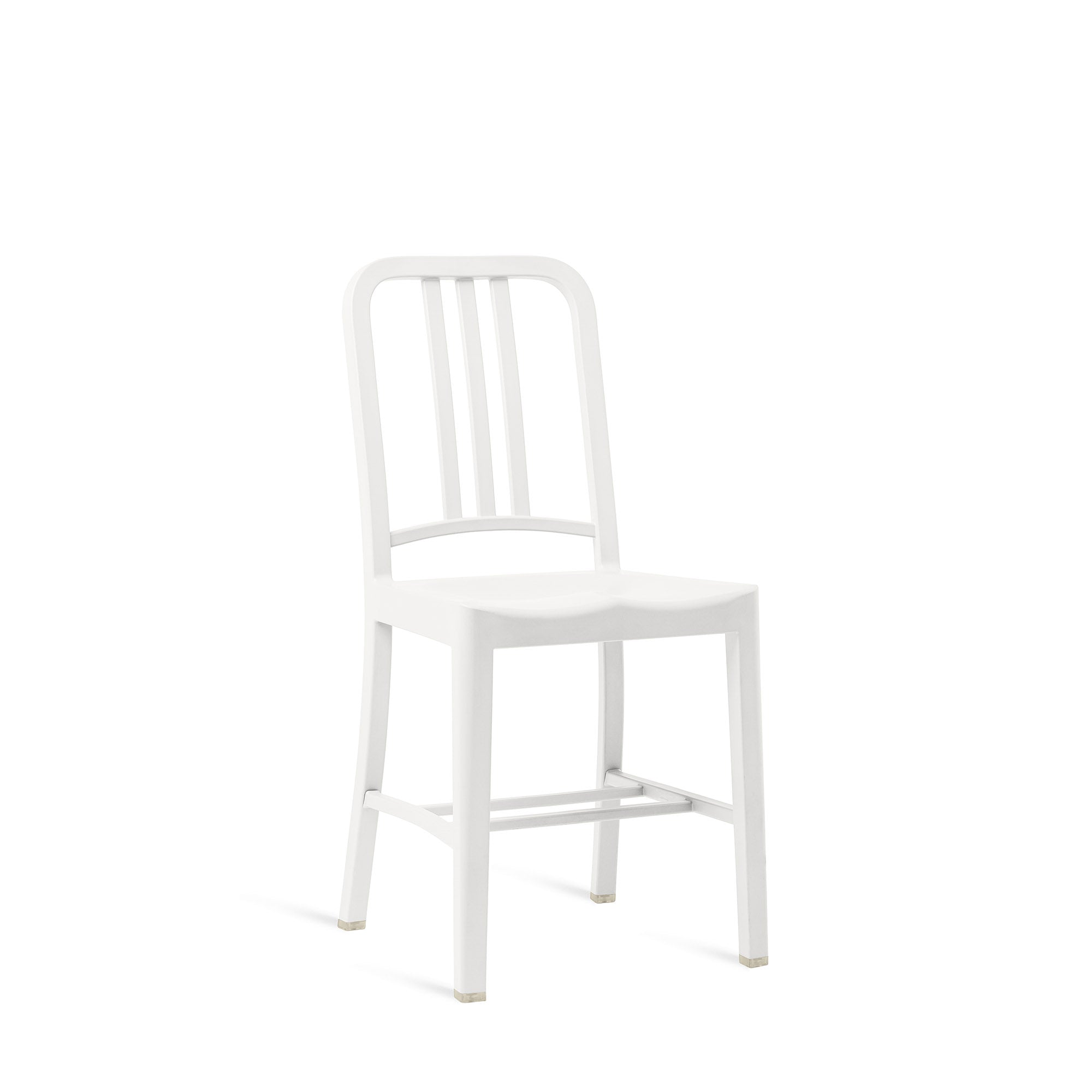 A recycled bottle 111 Navy Chair by Emeco, in white.