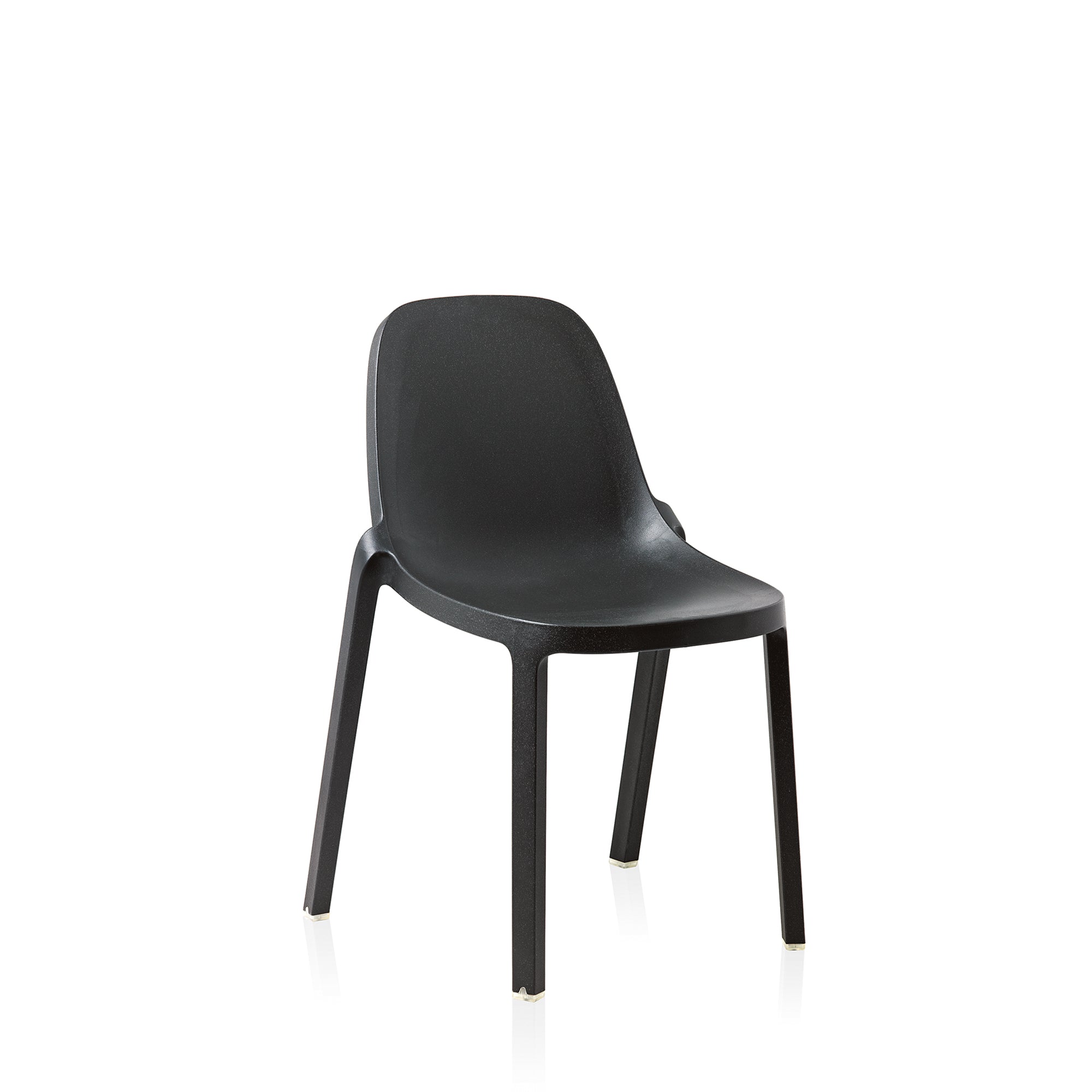 A recycled Broom Chair by Emeco, in dark grey.