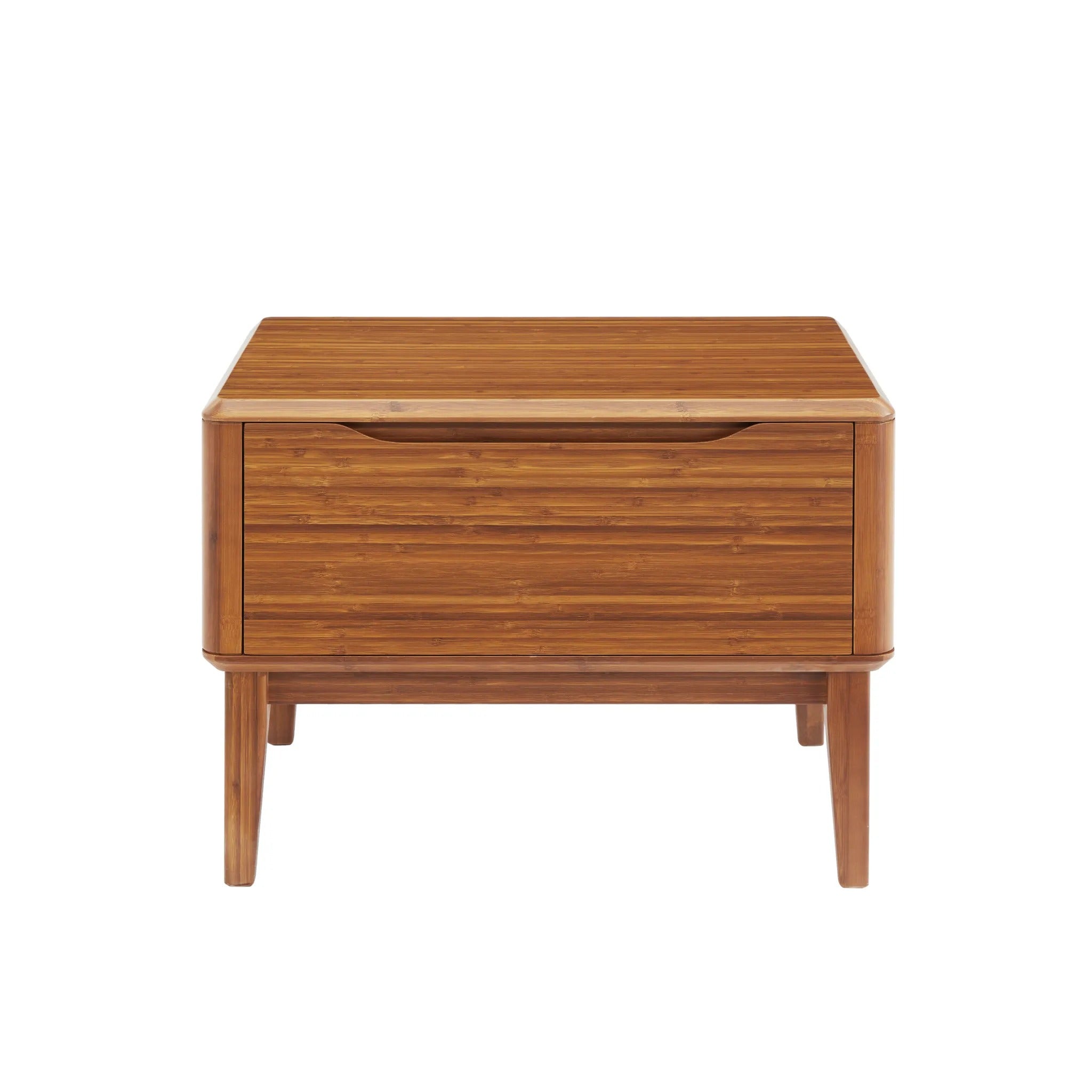 A renewable Currant Bamboo Nightstand by Greenington, in amber color.