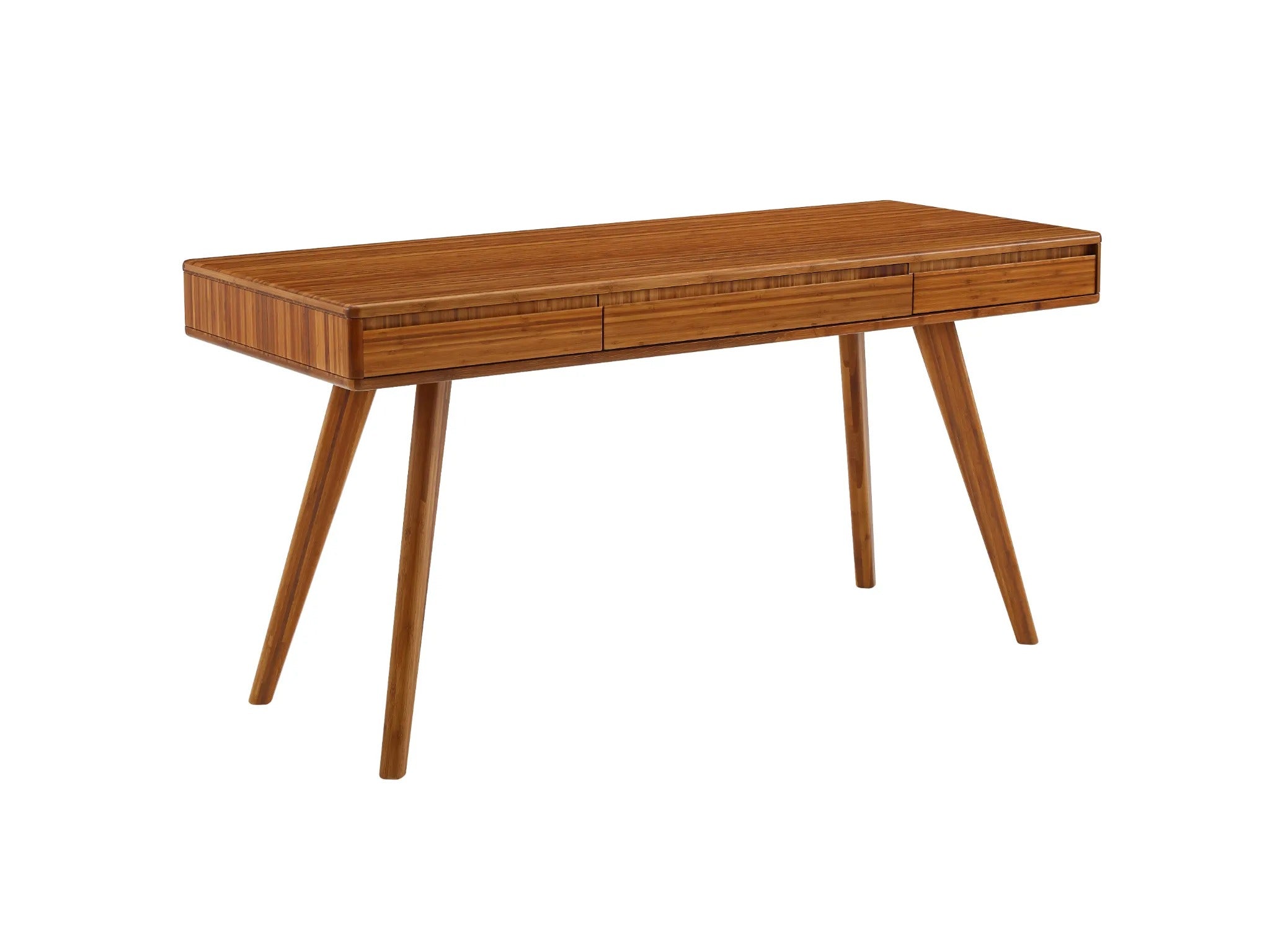 A renewable Currant Bamboo Writing Desk by Greenington, in amber color.