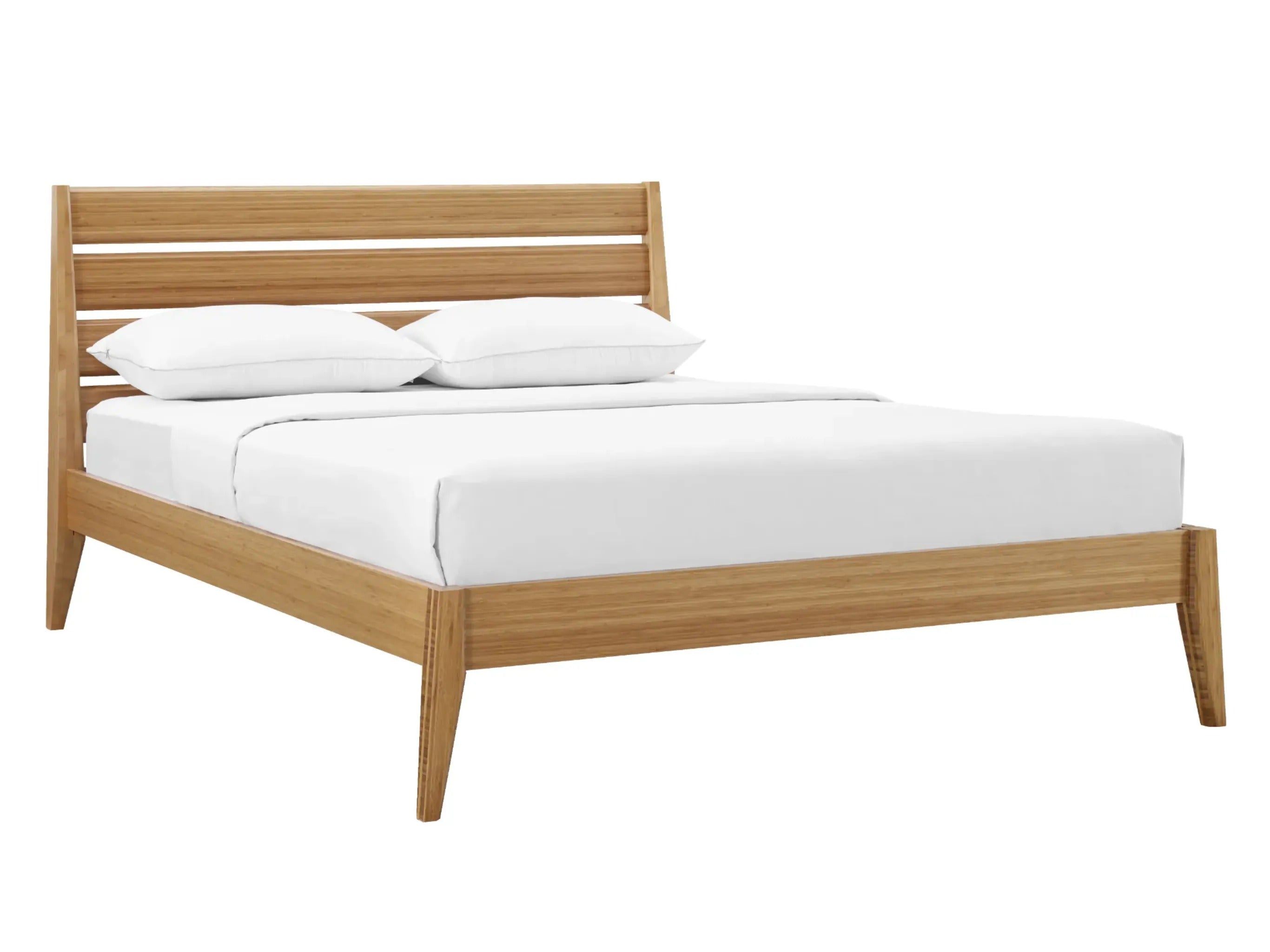 A sustainable Sienna Bamboo Bedframe by Greenington, side view.