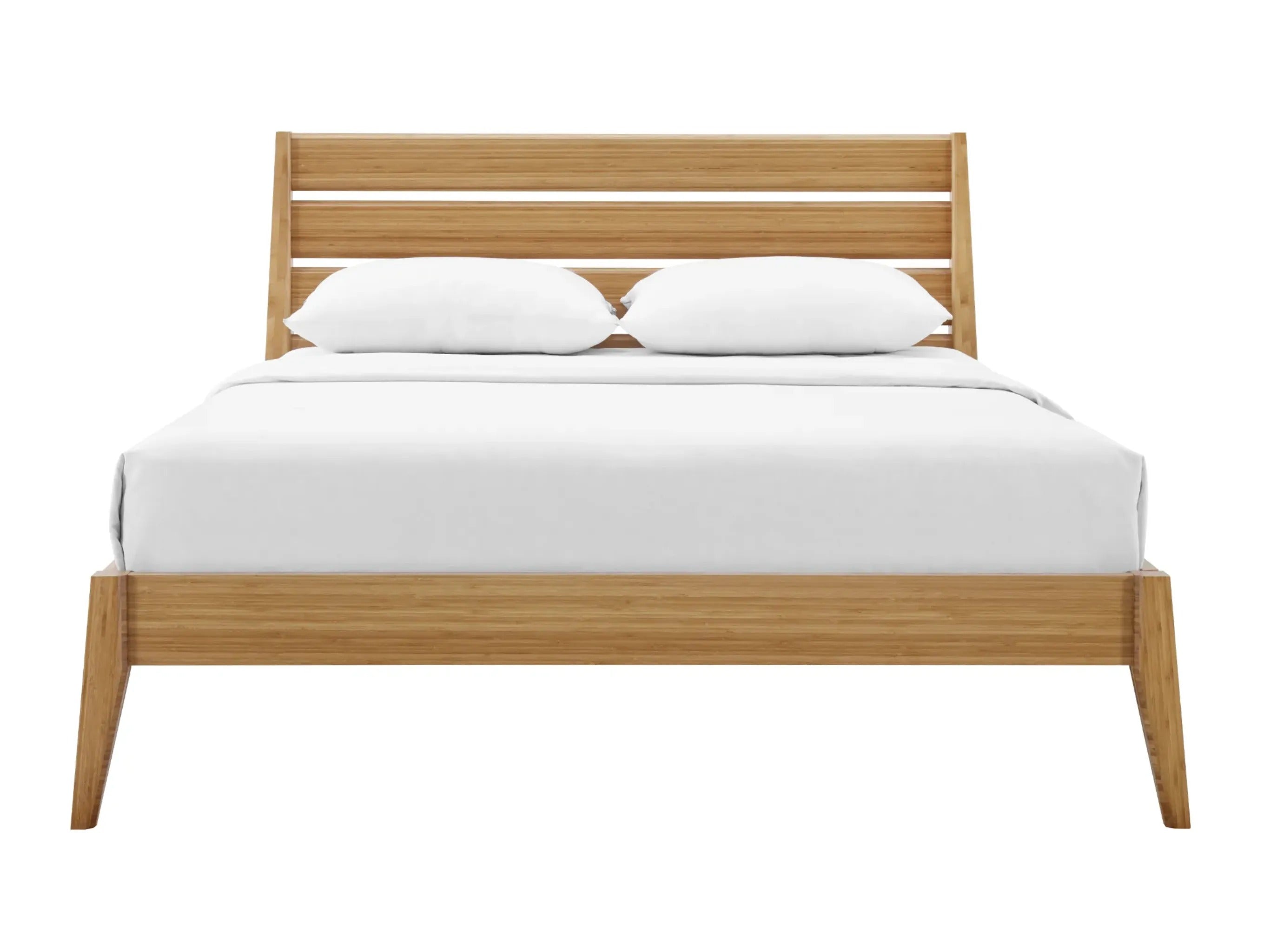 A sustainable Sienna Bamboo Bedframe by Greenington, front view.