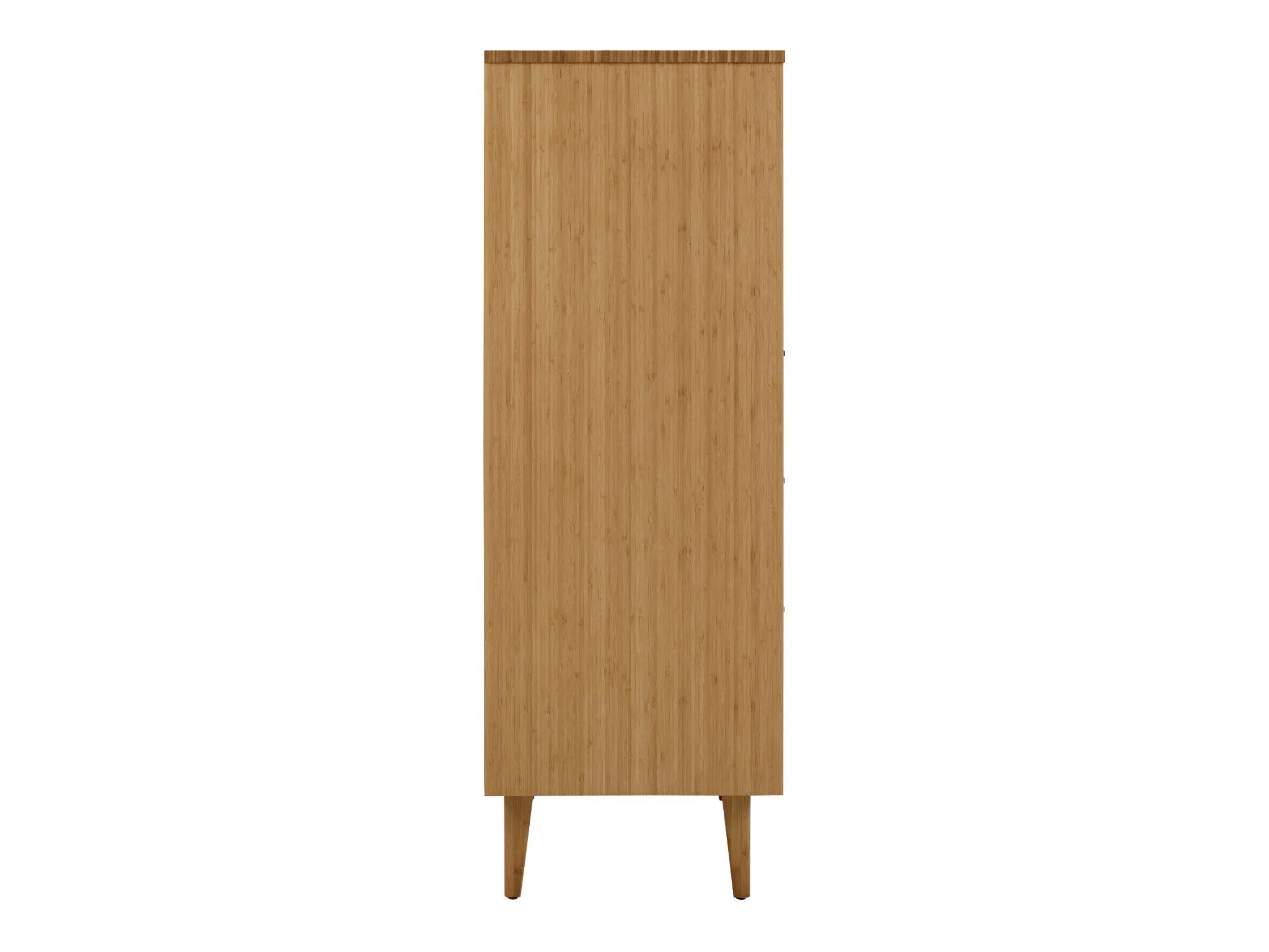 A renewable Sienna Bamboo High Dresser by Greenington, side view.