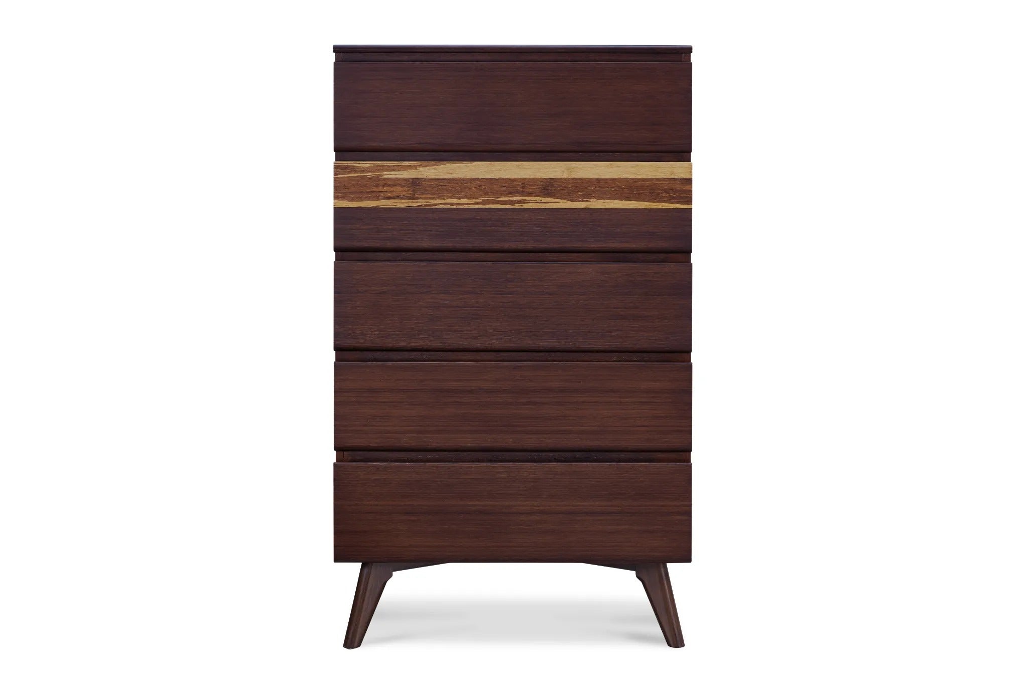 A sustainable Azara Bamboo High Dresser by Greenington, in sable color.