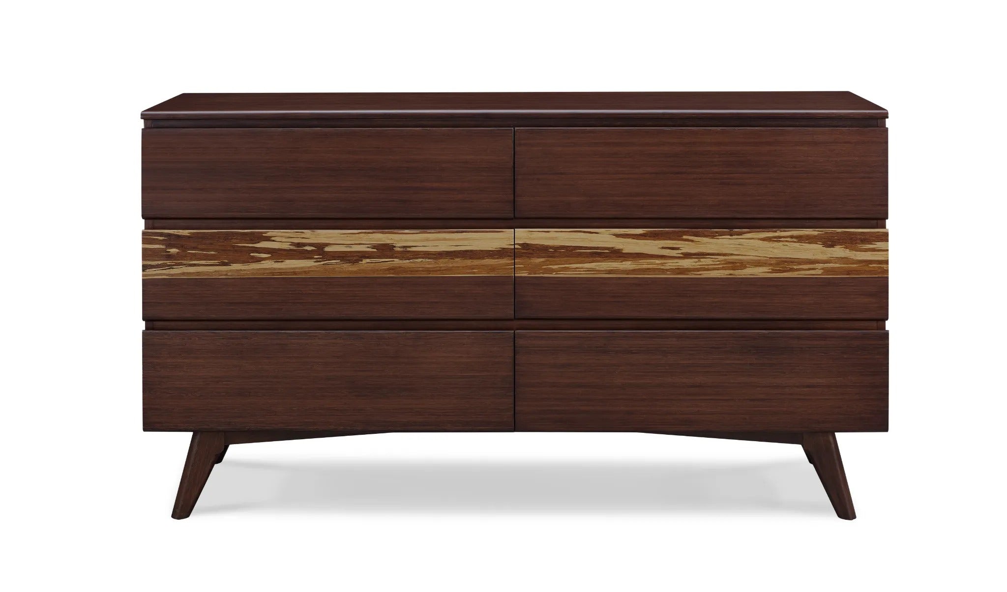 A sustainable Azara Bamboo Low Dresser by Greenington, in sable color.