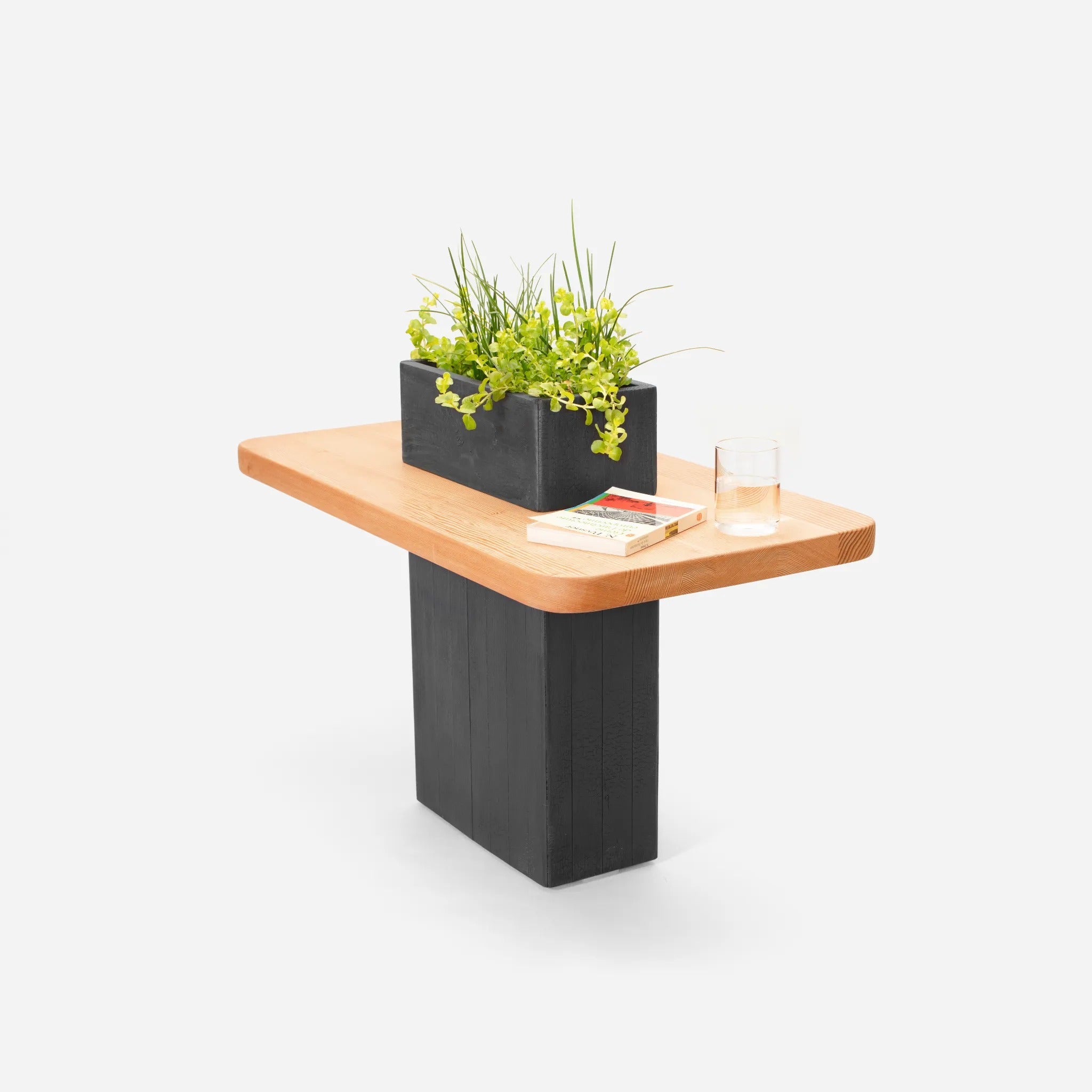 A reclaimed wood VegeTABLE Side Table with Planter by Formr.