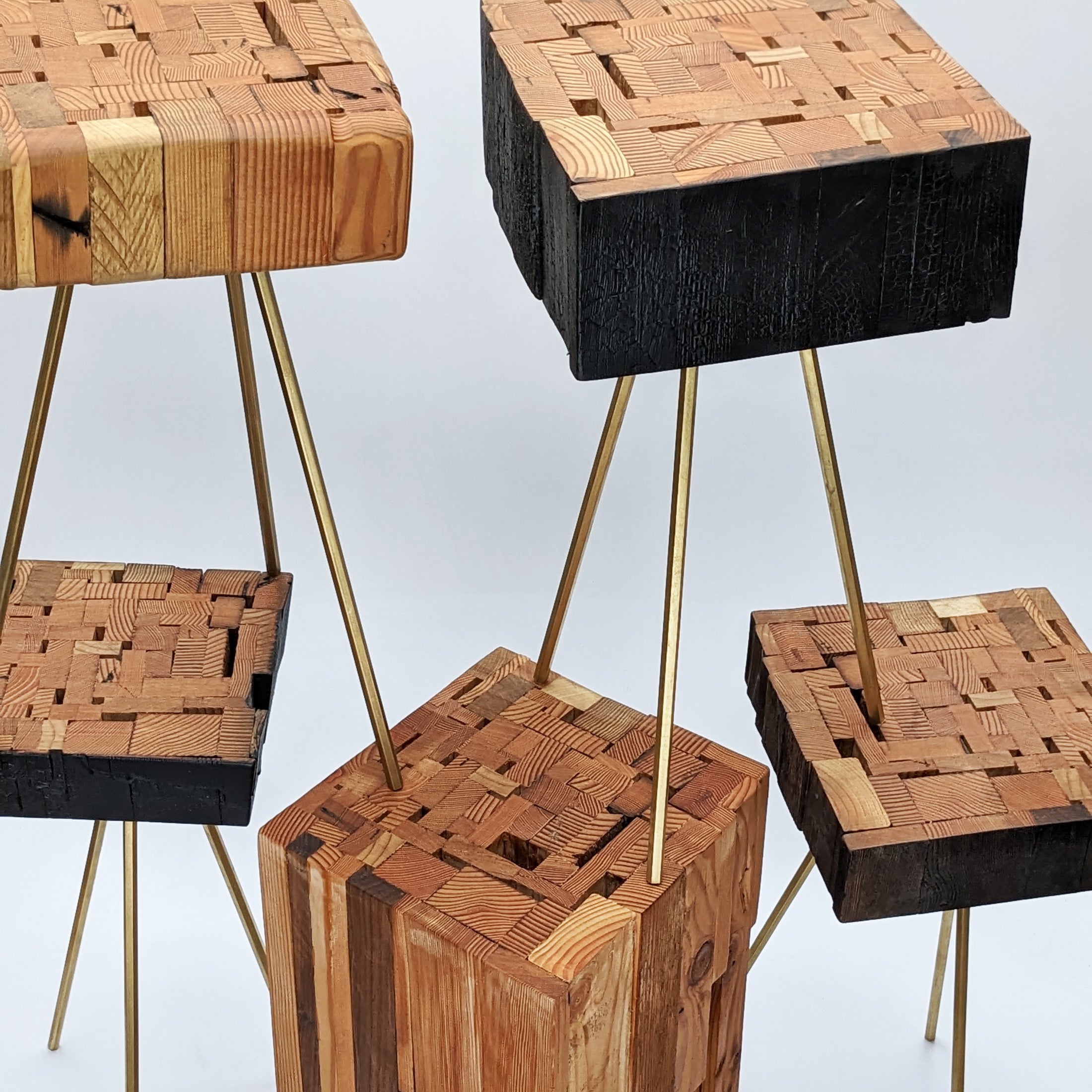 Five different styles of handcrafted Assemblage Table by Formr.