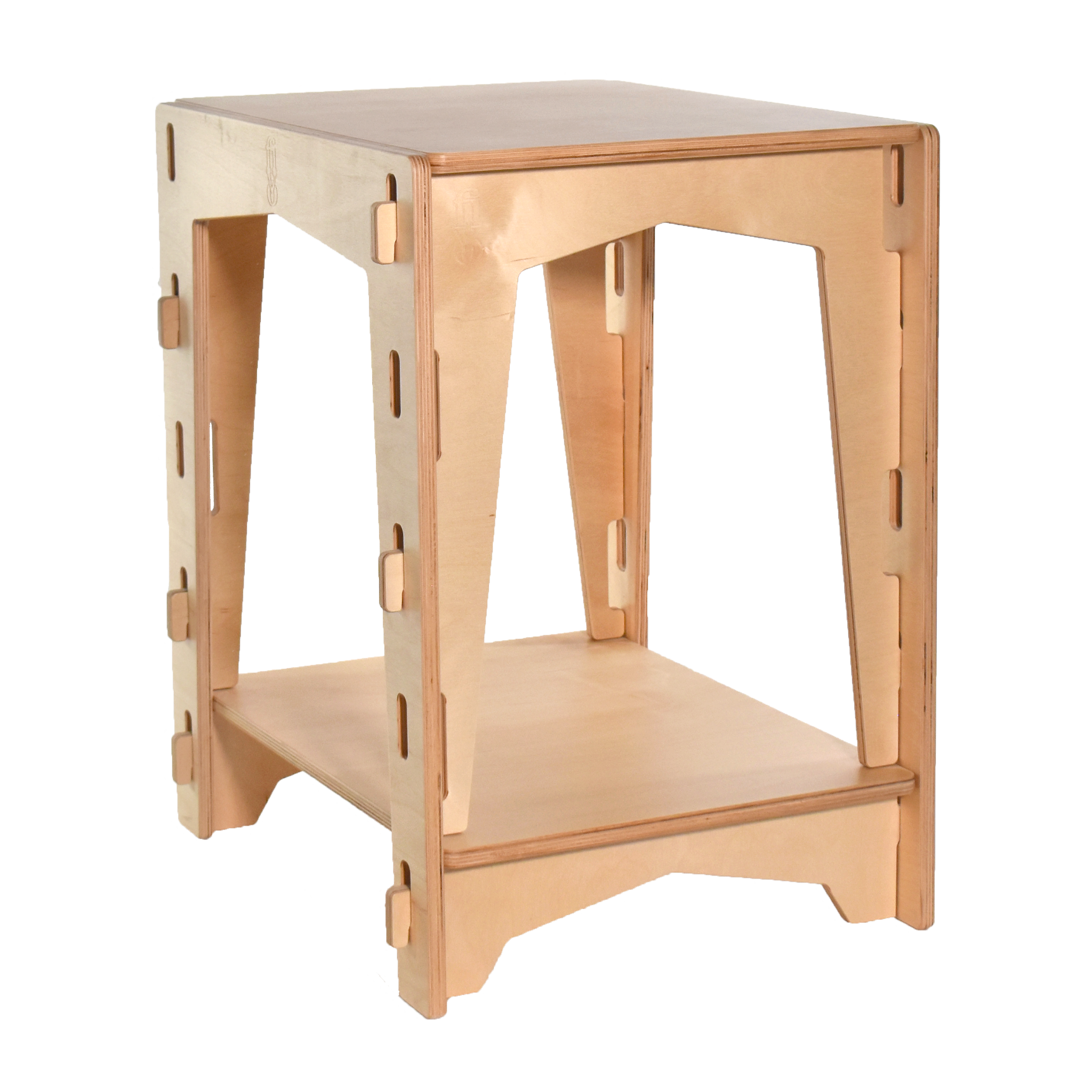 A sustainable Coffi Table made of FSC-certified wood by FiVO, side-angle view.