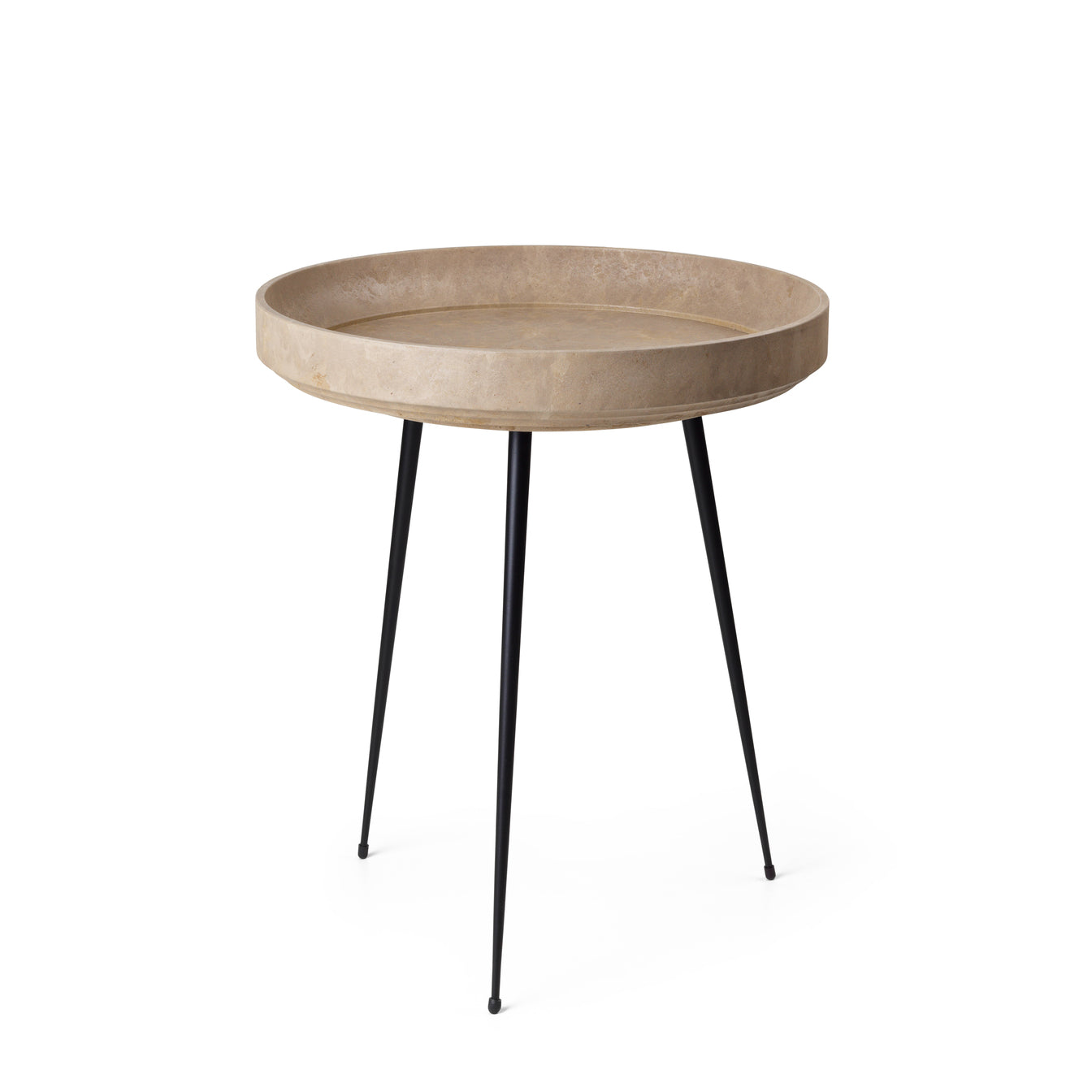 A light coffee Matek bowl table made with recycled material by Mater.