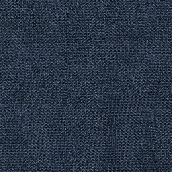 Medium blue sustainable cotton fabric square with a woven texture.