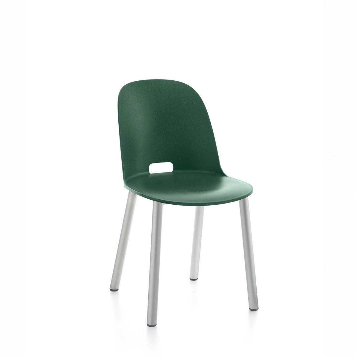 An Alfi recycled chair by Emeco, in green with clear coated legs.