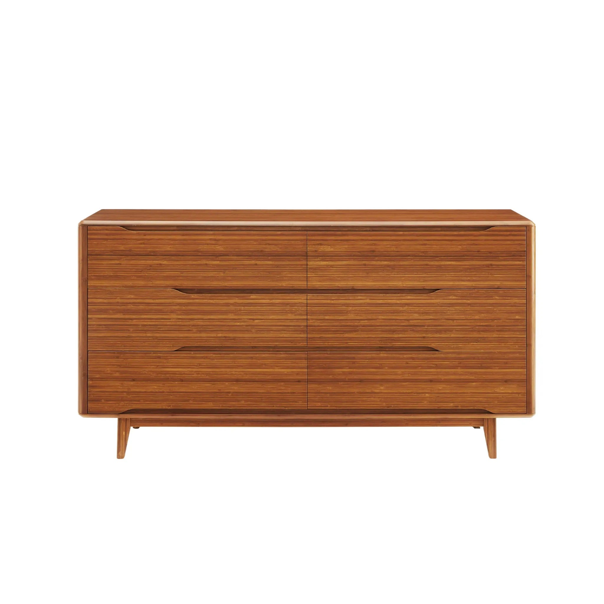 A renewable Currant Bamboo Low Dresser by Greenington, in amber color.