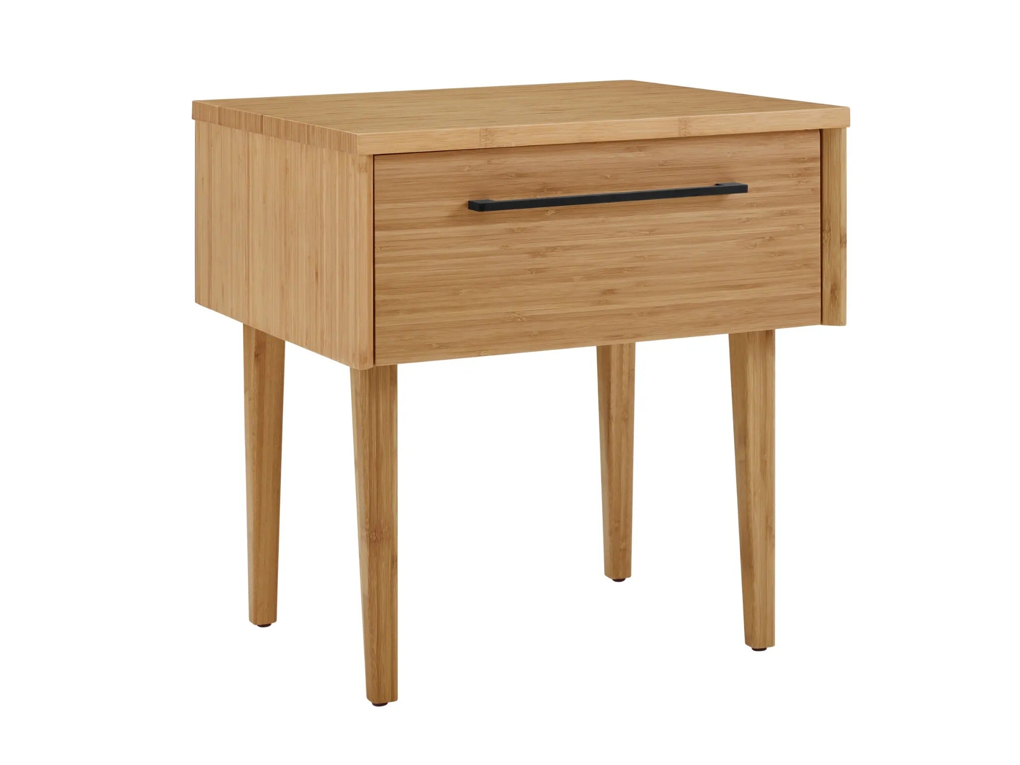 An eco-friendly Sienna Bamboo Nightstand by Greenington, side view.