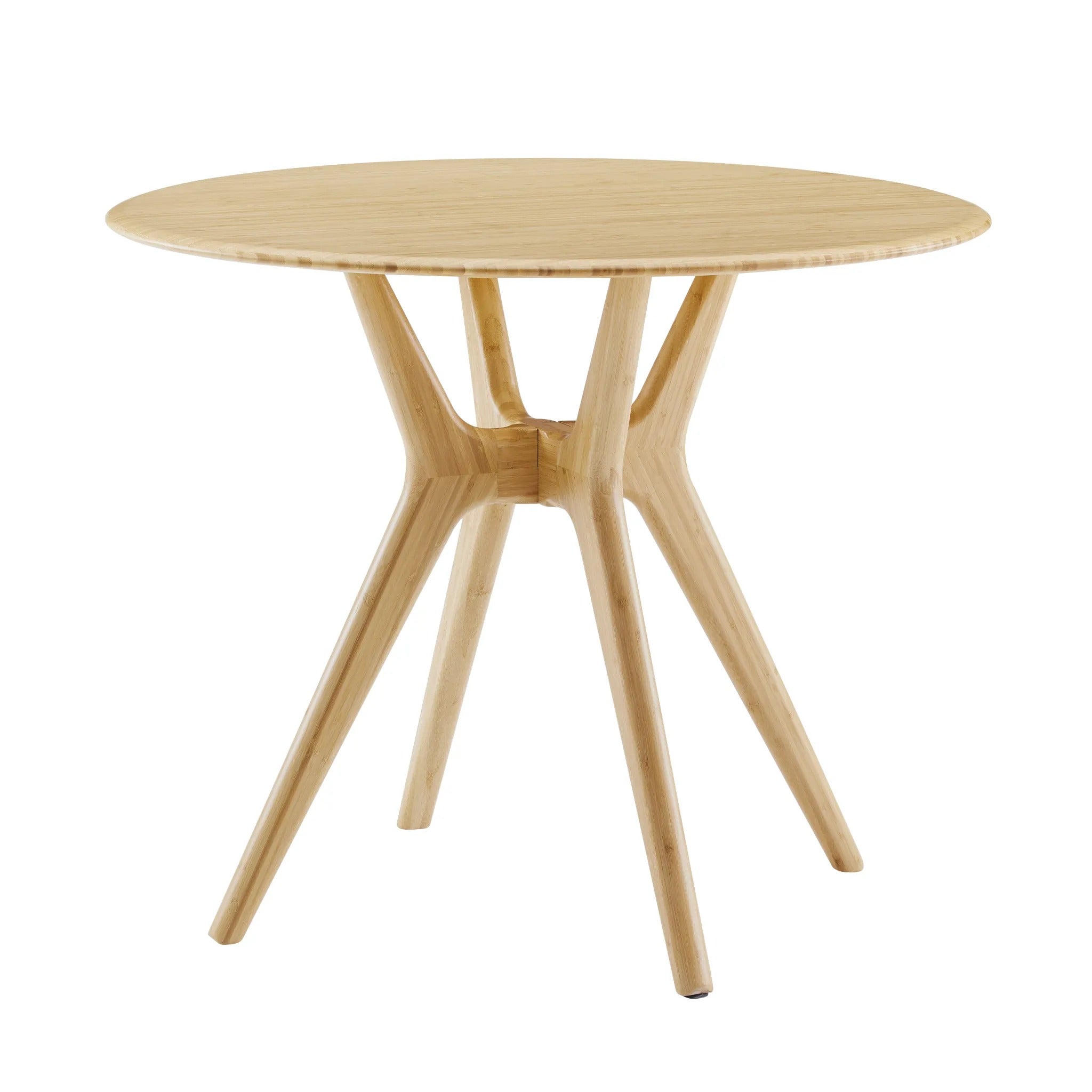 An eco-friendly Sitka Bamboo Dining Table by Greenington, in wheat color.