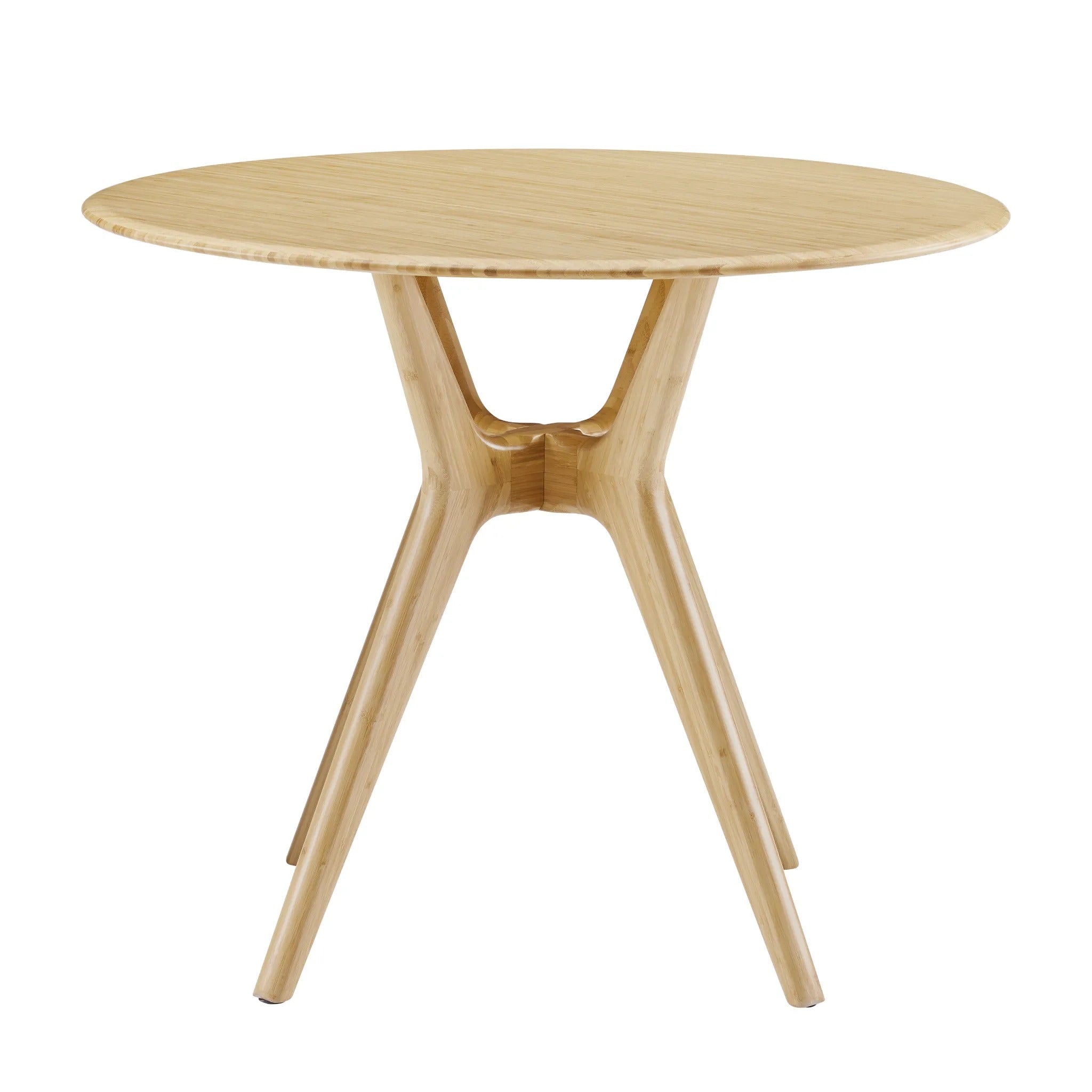 An eco-friendly Sitka Bamboo Dining Table by Greenington in wheat color, front view.
