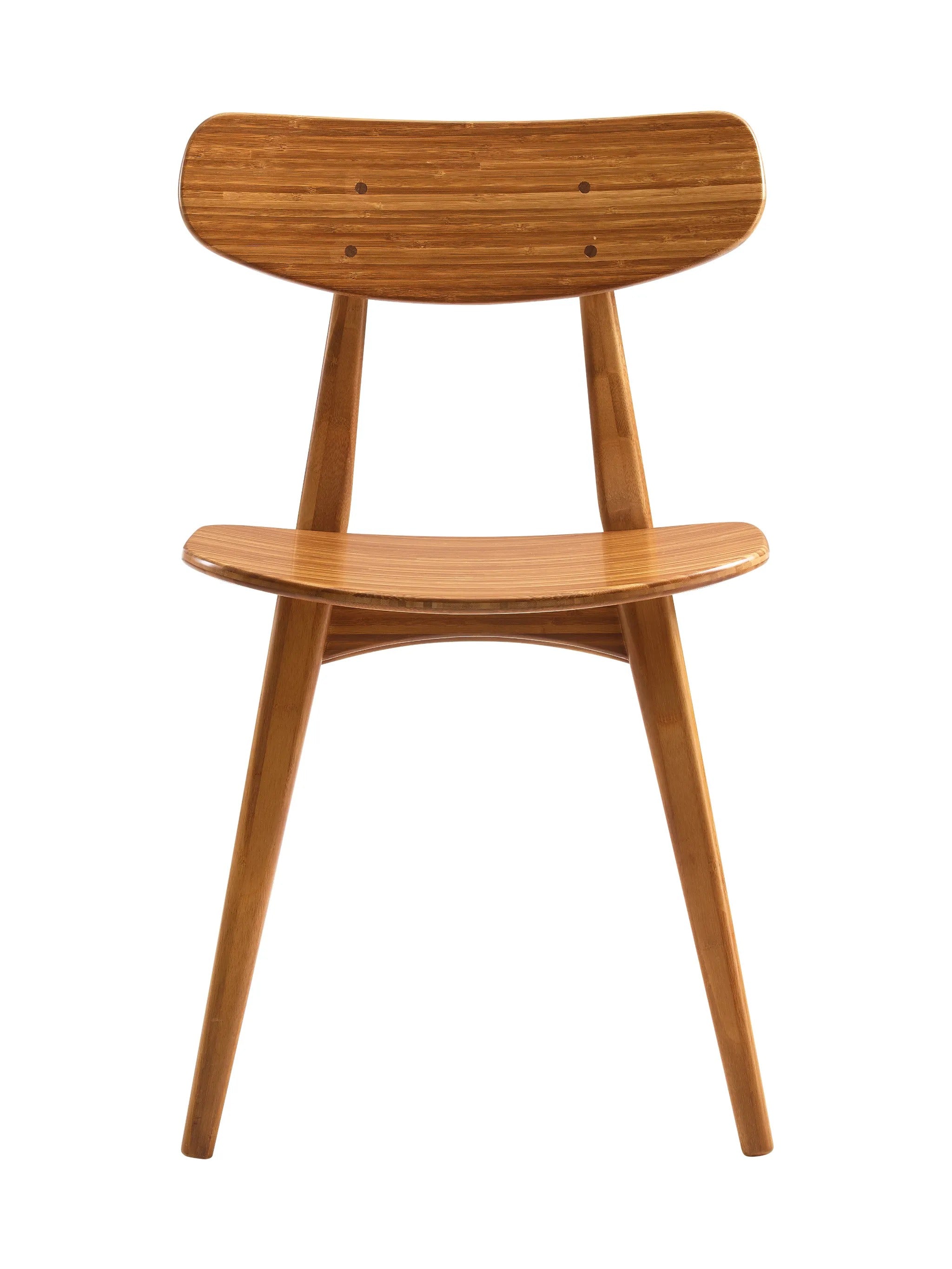 A renewable Cassia Bamboo Dining Chair by Greenington in amber color, front view.