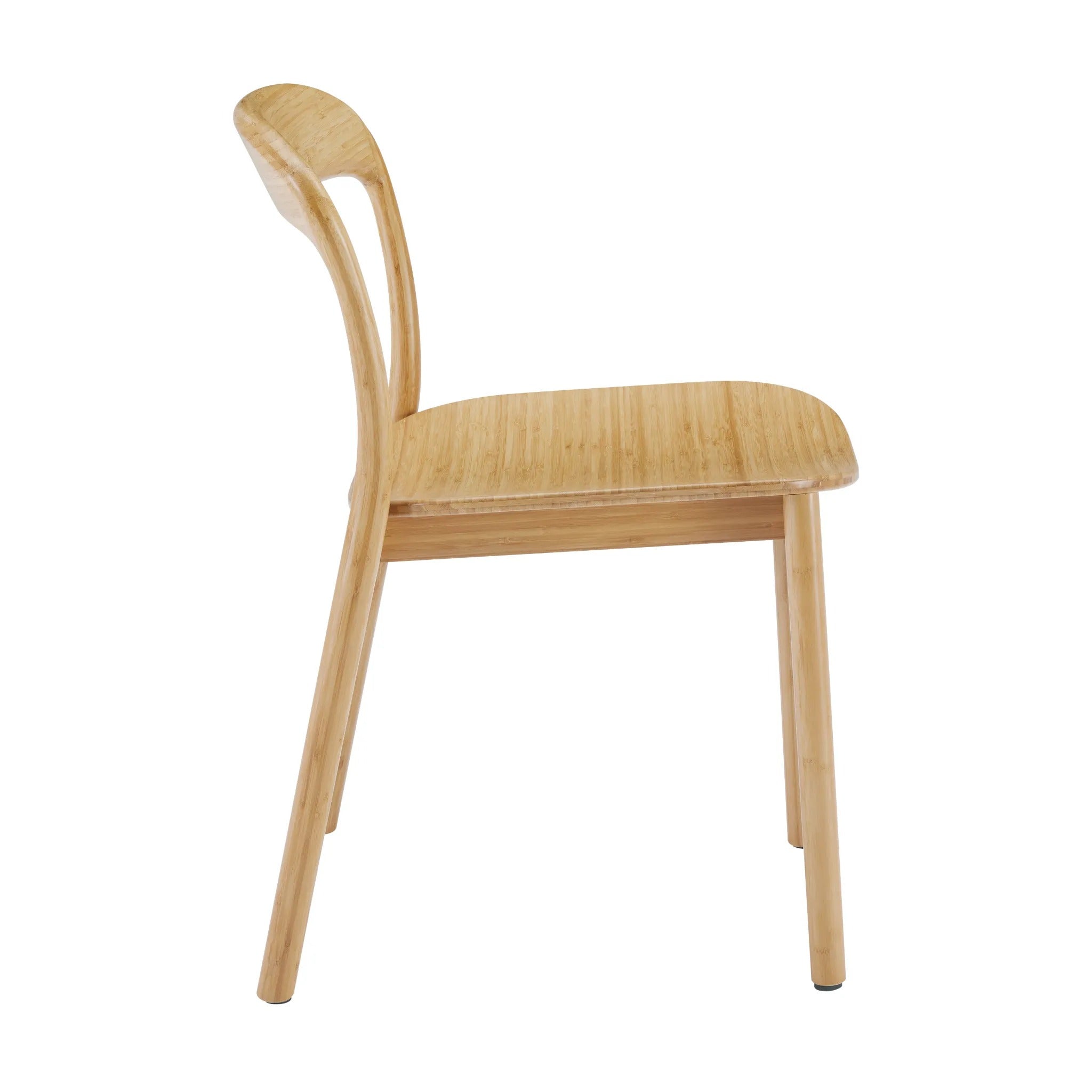 A biodegradable Hanna Bamboo Dining Chair by Greenington, side view.