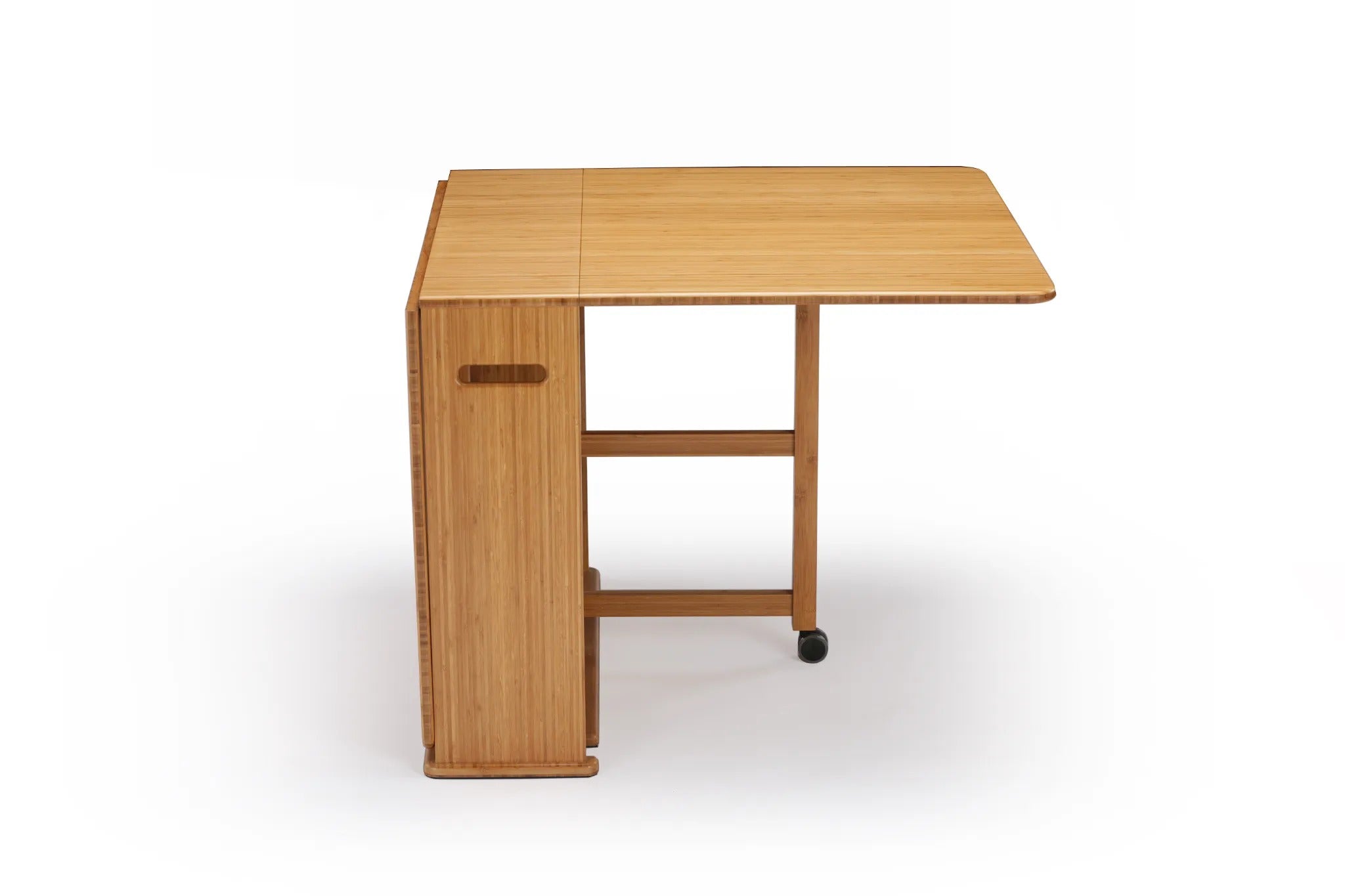 A renewable Linden Gateleg Dropleaf Dining Table by Greenington, front view.