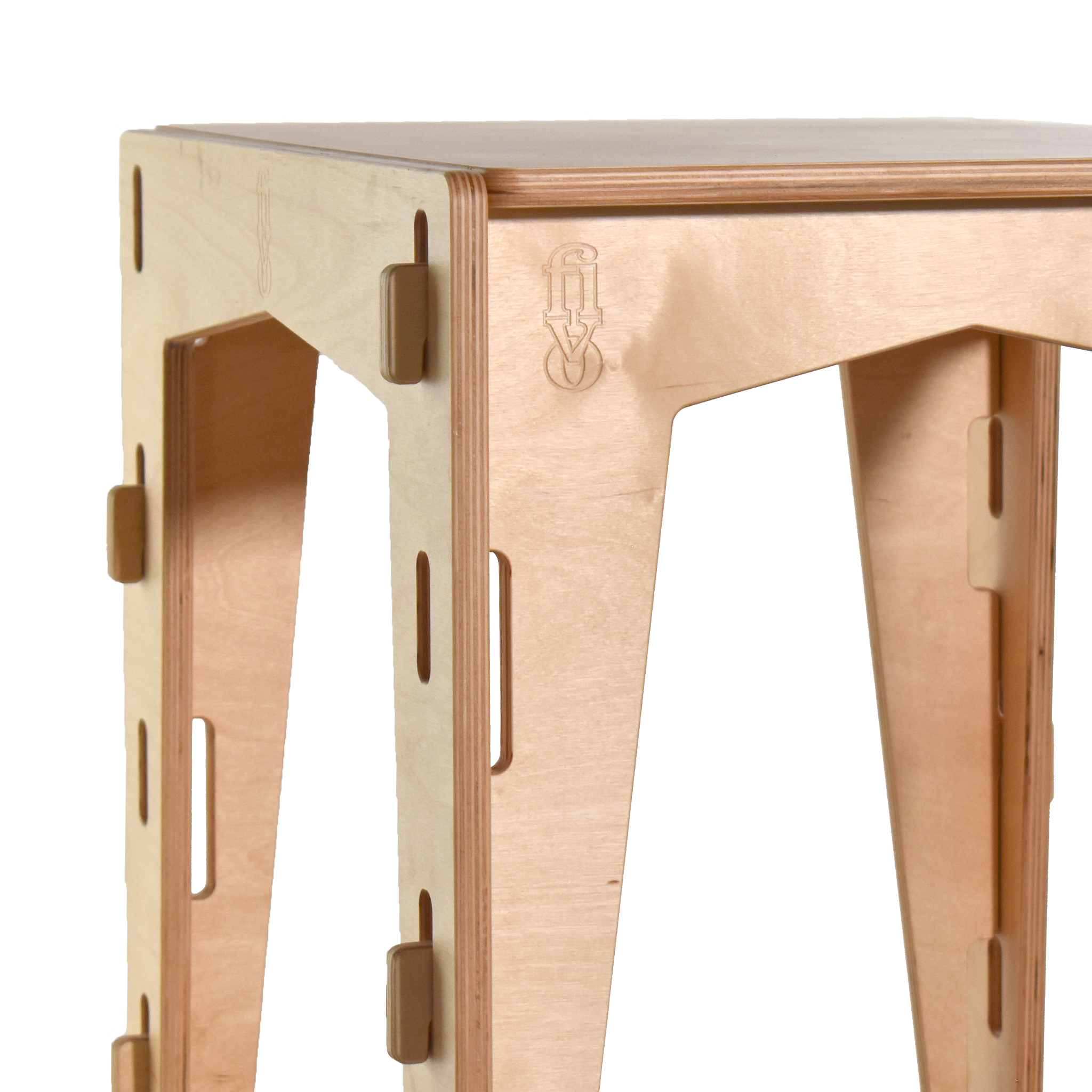 A sustainable Coffi Table made of FSC-certified wood by FiVO, detailed view.